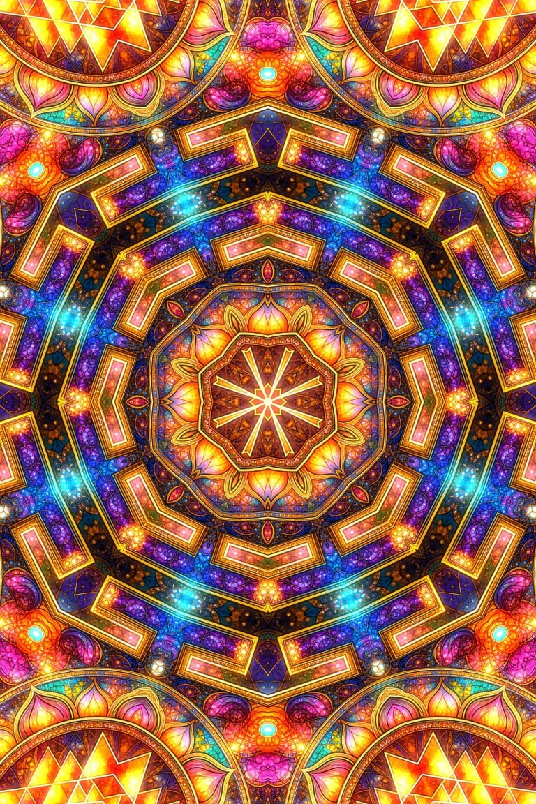 kaleidoscopic mandala artwork, art print for modern spiritual interiors