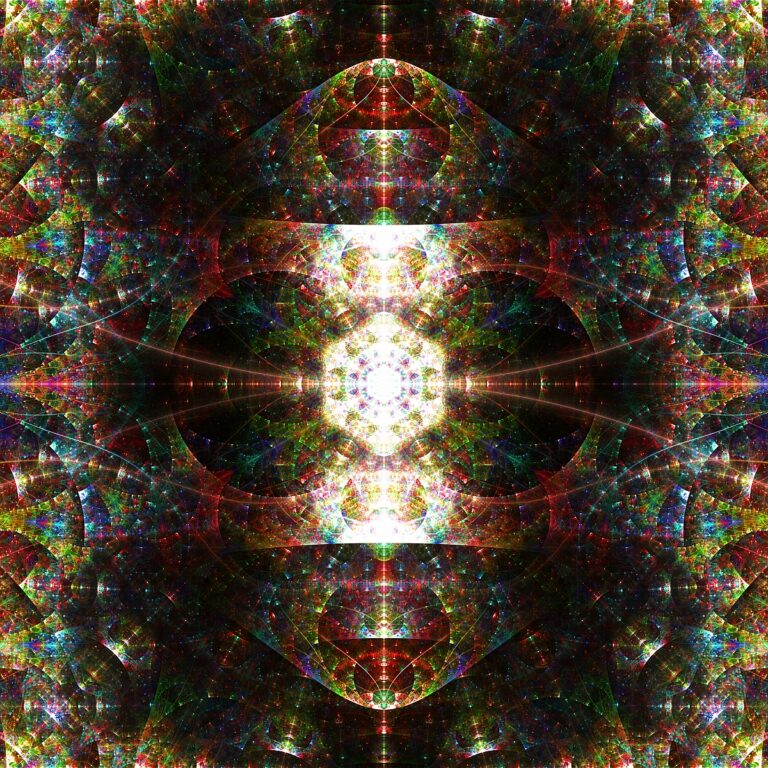 extremely detailed fractal flame art in green, red black and white, modern interior art print