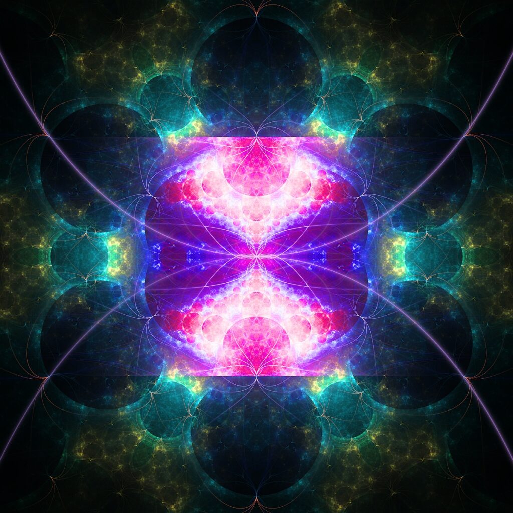 colorful fractal flame artwork, modern art print