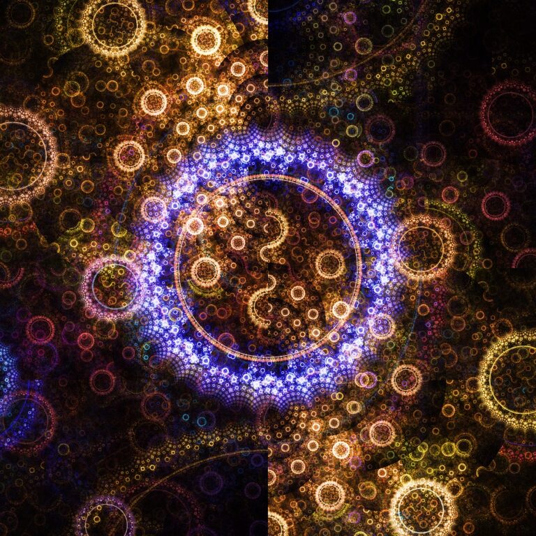 yellow-blue extremely detailed fractal art, symmetrical geometry, modern interior art print