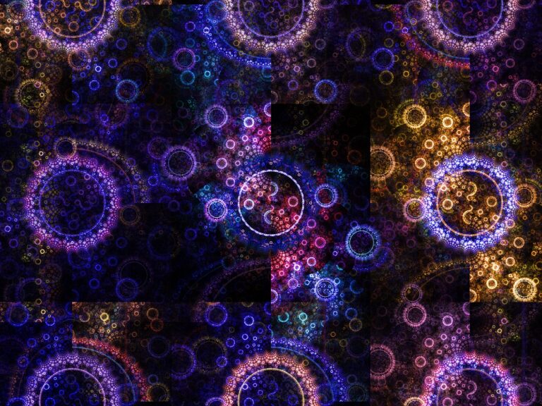 blue-violet fractal flame art, modern tech interior art print