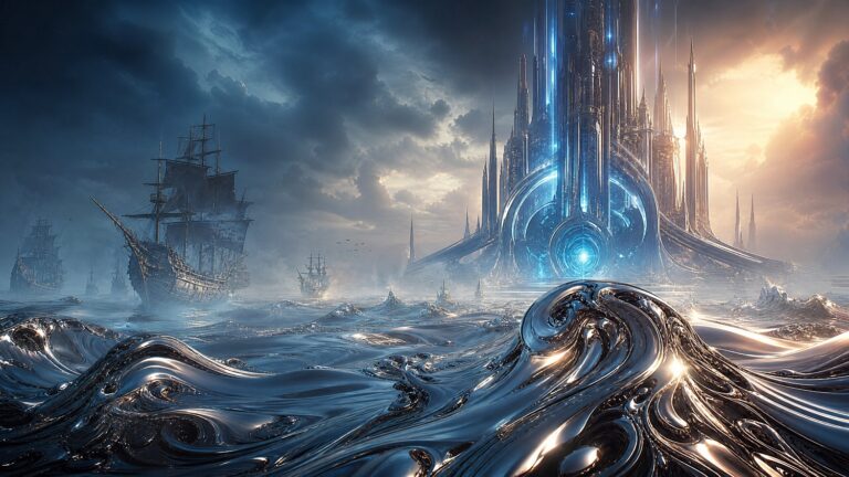 futuristic fantasy AI artwork, tech interior art