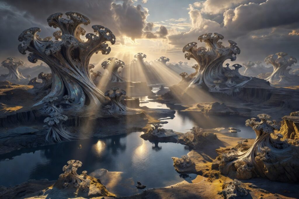 cinematic fractalscape, modern art print