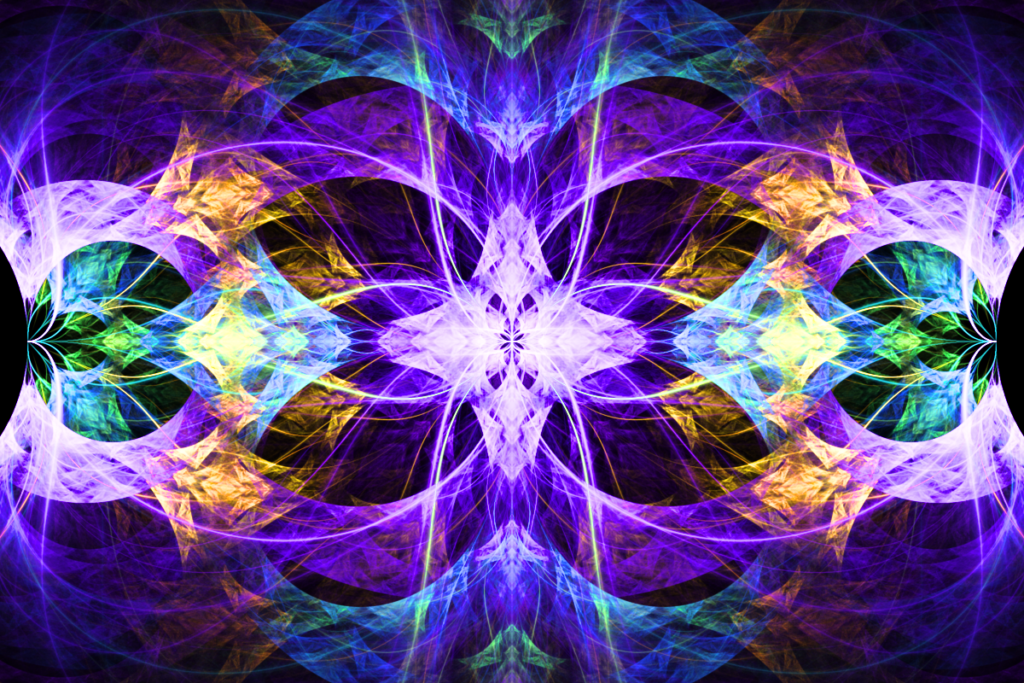 colorful fractal flame artwork, modern spiritual wall art