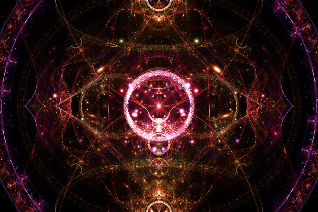 colorful fractal flame artwork, modern wall art
