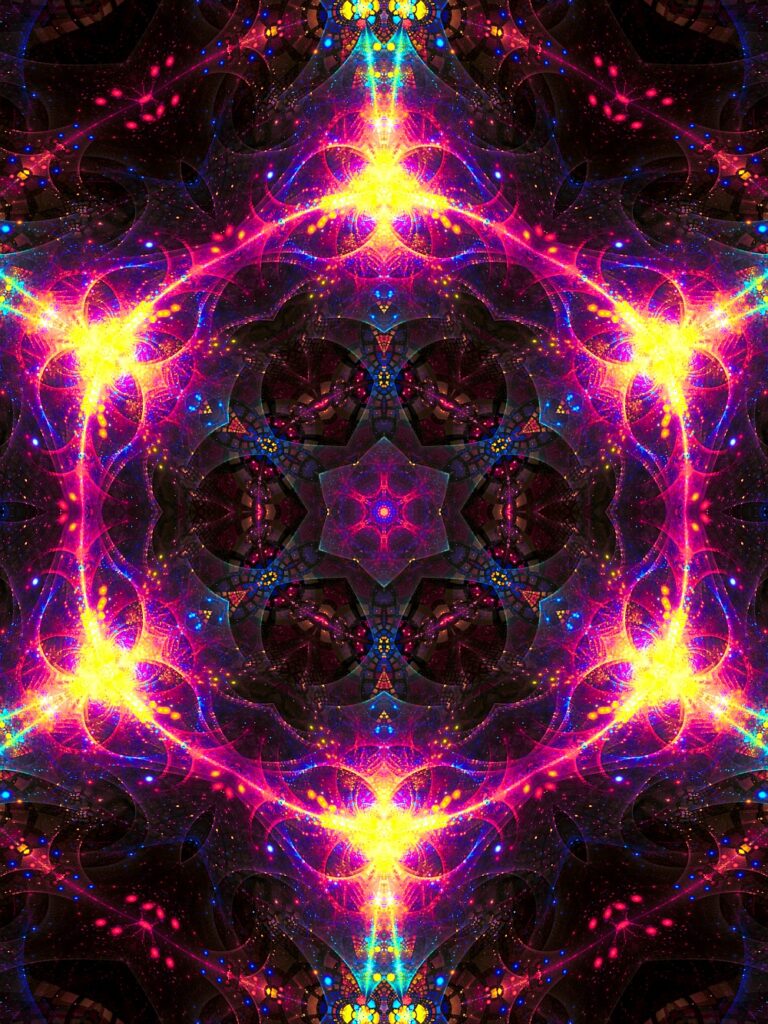 colorful fractal mandala, wellness art print