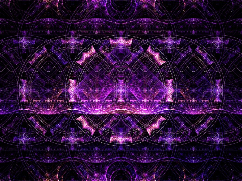 violet fractal art, contemporary art print