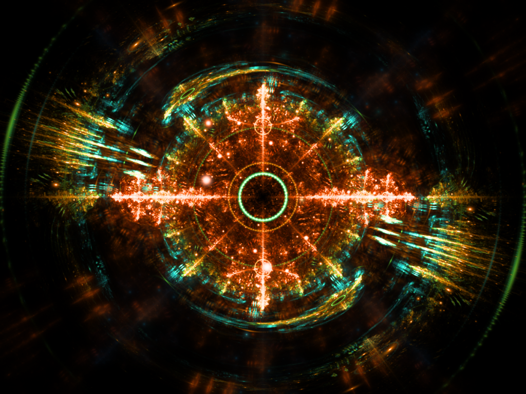 colorful fractal flame artwork, cosmic wall art