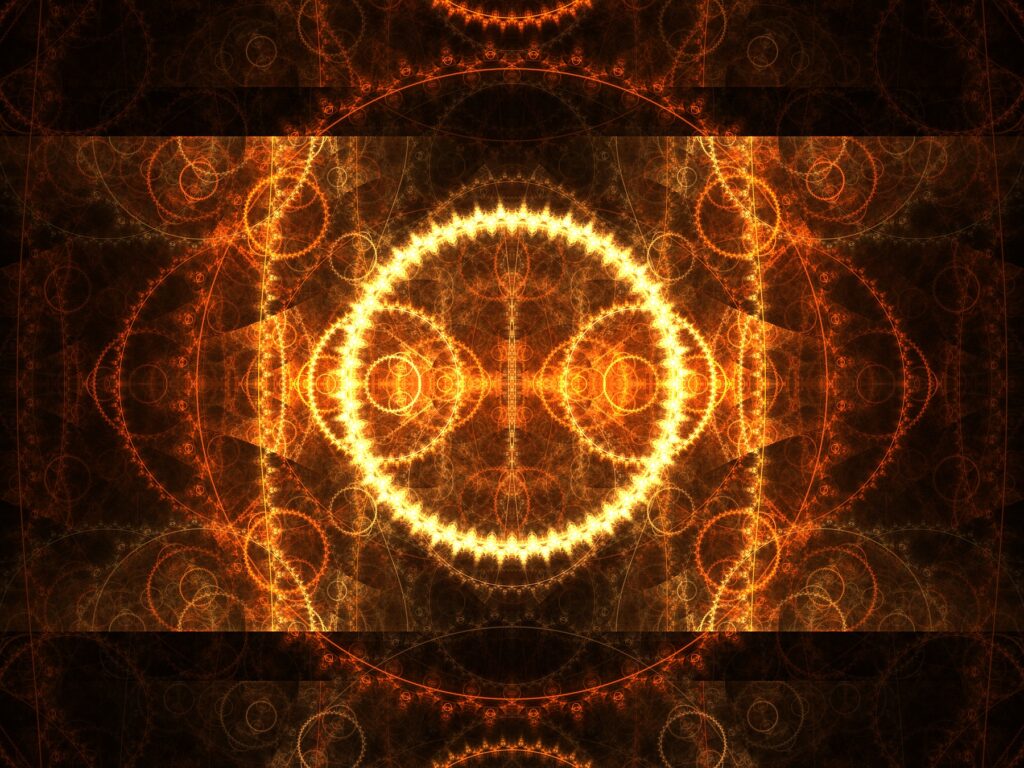 A fractal flame artwork representing sunrise and energy of the new day - contemporary wall art