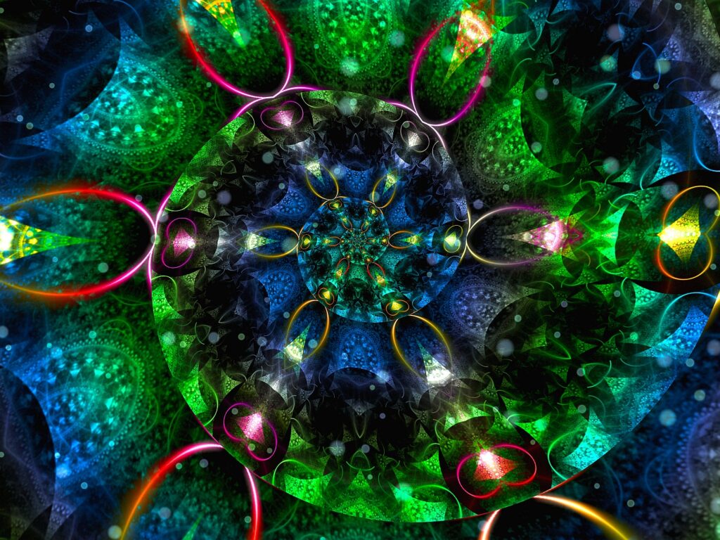 colorful trippy spiral artwork, modern wall art