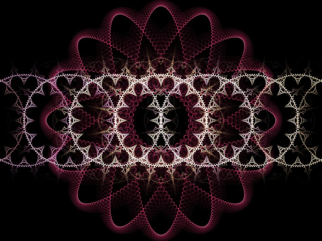 cosmic geometric fractal artwork, modern wall art