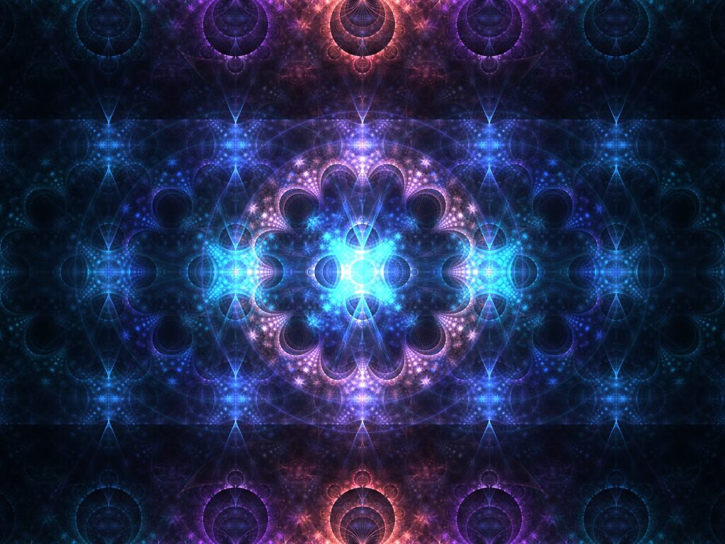 colorful mandala fractal art, modern wall art
