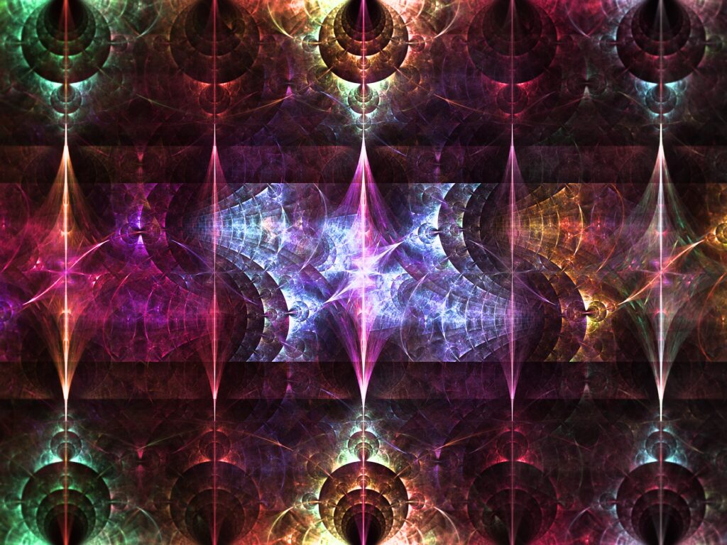 colorful fractal art, geometric contemporary wall art
