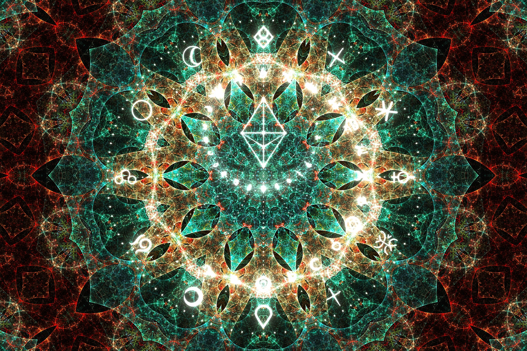 Into Unknown | Mystical Digital Mandala & Fractal Art Print (Open Edition)